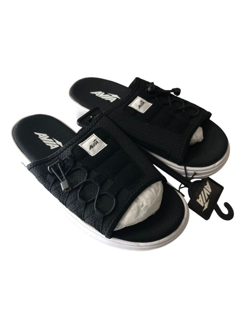 Avia Avi-Ace Slide Sandals Lace Up Black Mens Size 13